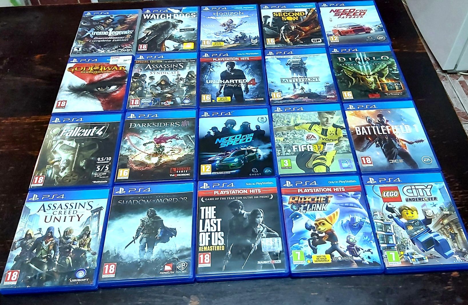 Diablo/Last of Us/Fallout/A Creed/Nfs/Lego/Star W/SeconS Playstation 4