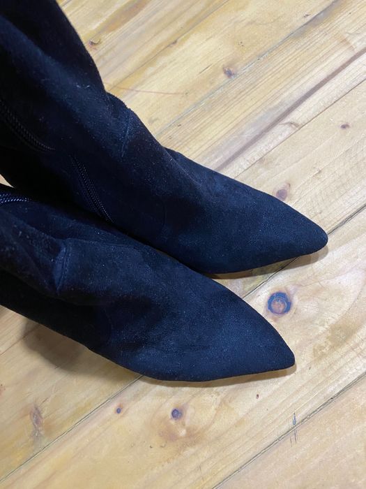 Ботуши до над коляното H&M от мека, подобна на велур материя