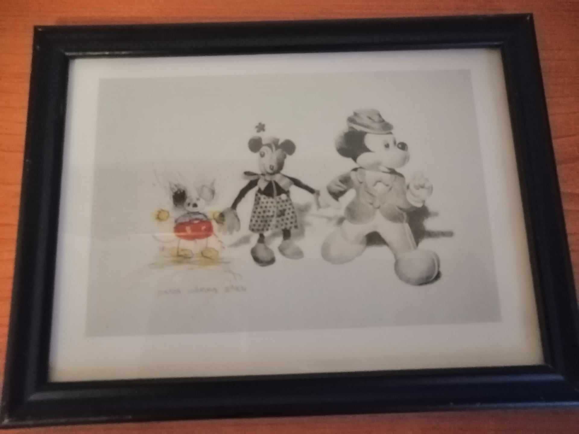 Lot 7 tablouri mici ilustratie Lasse Aberg art print Mickey Mouse