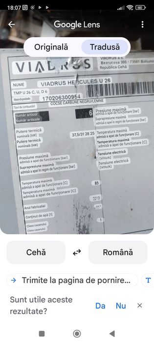 Vând Centrală Viadrus Hercules 26