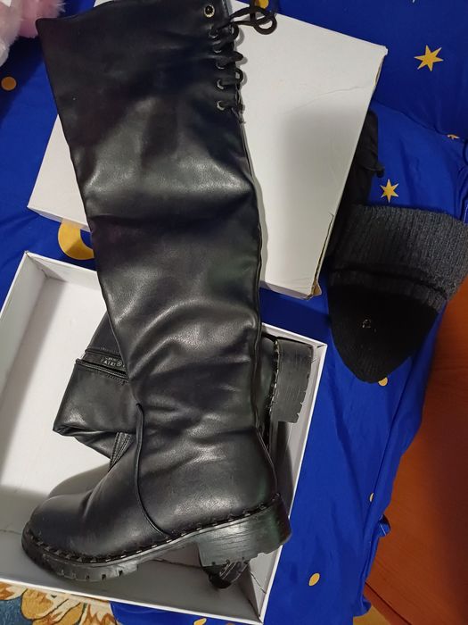 Cizme lungi piele