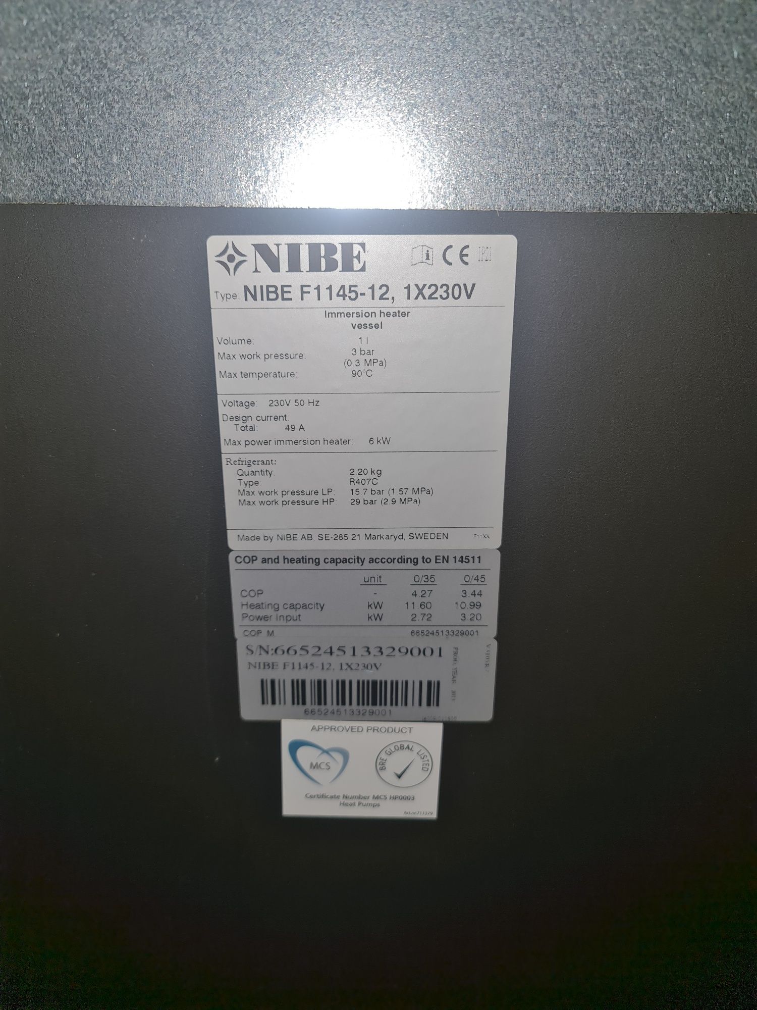 NIBE F1145-12 Pompa de caldura 12kw