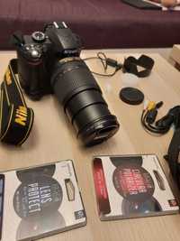 Nikon D3200 + Nikon 18-140 + 2 acumulatori Nikon +power grip+accesorii
