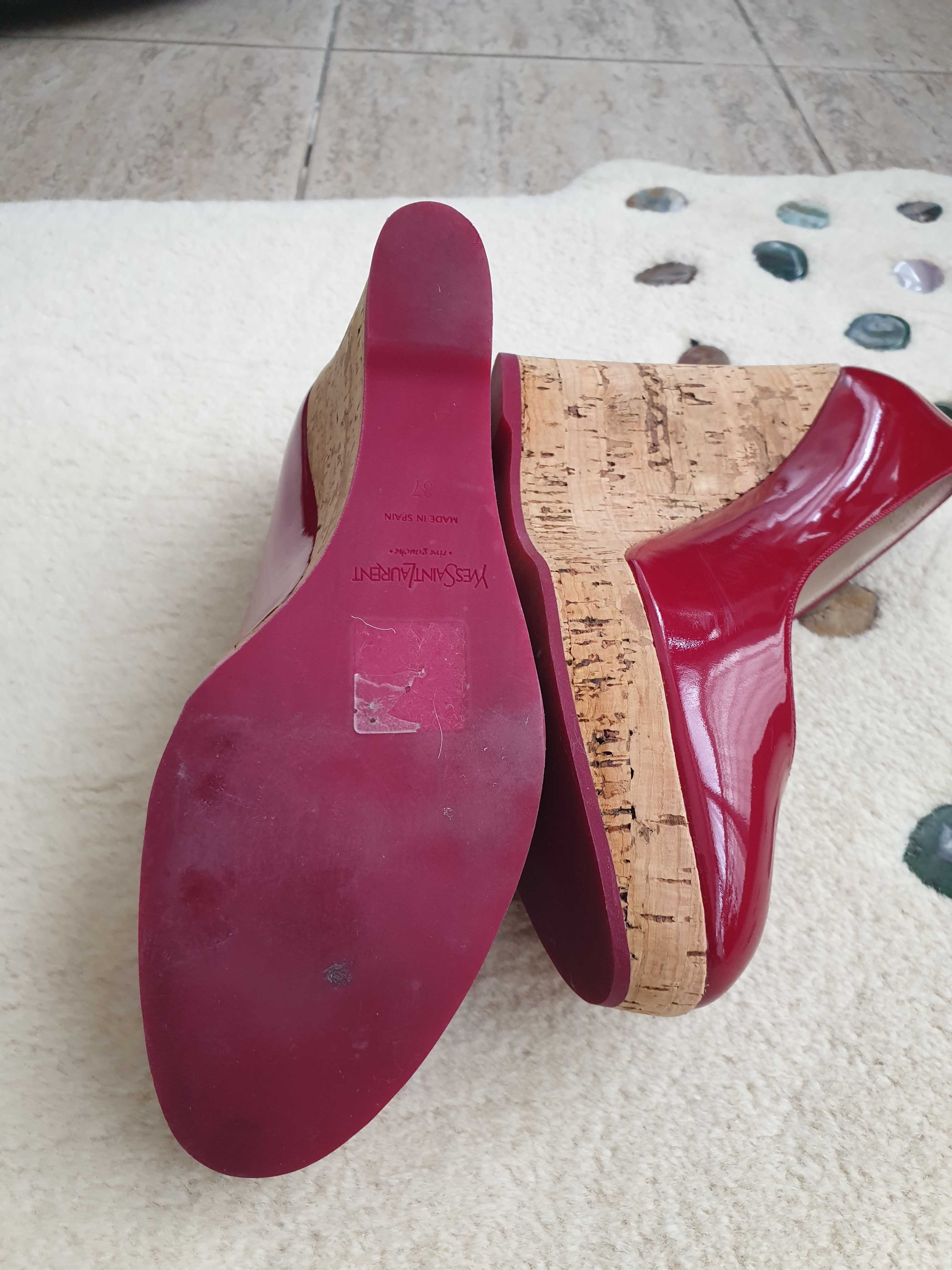 YSL pantofi rosii, talpa otopedica din plută naturala