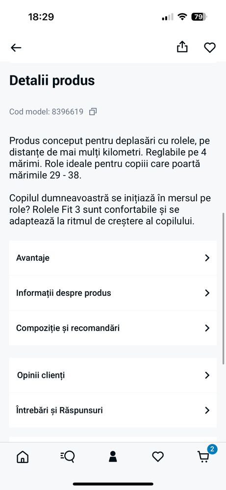 Role Oxelo copii reglabile  29-32