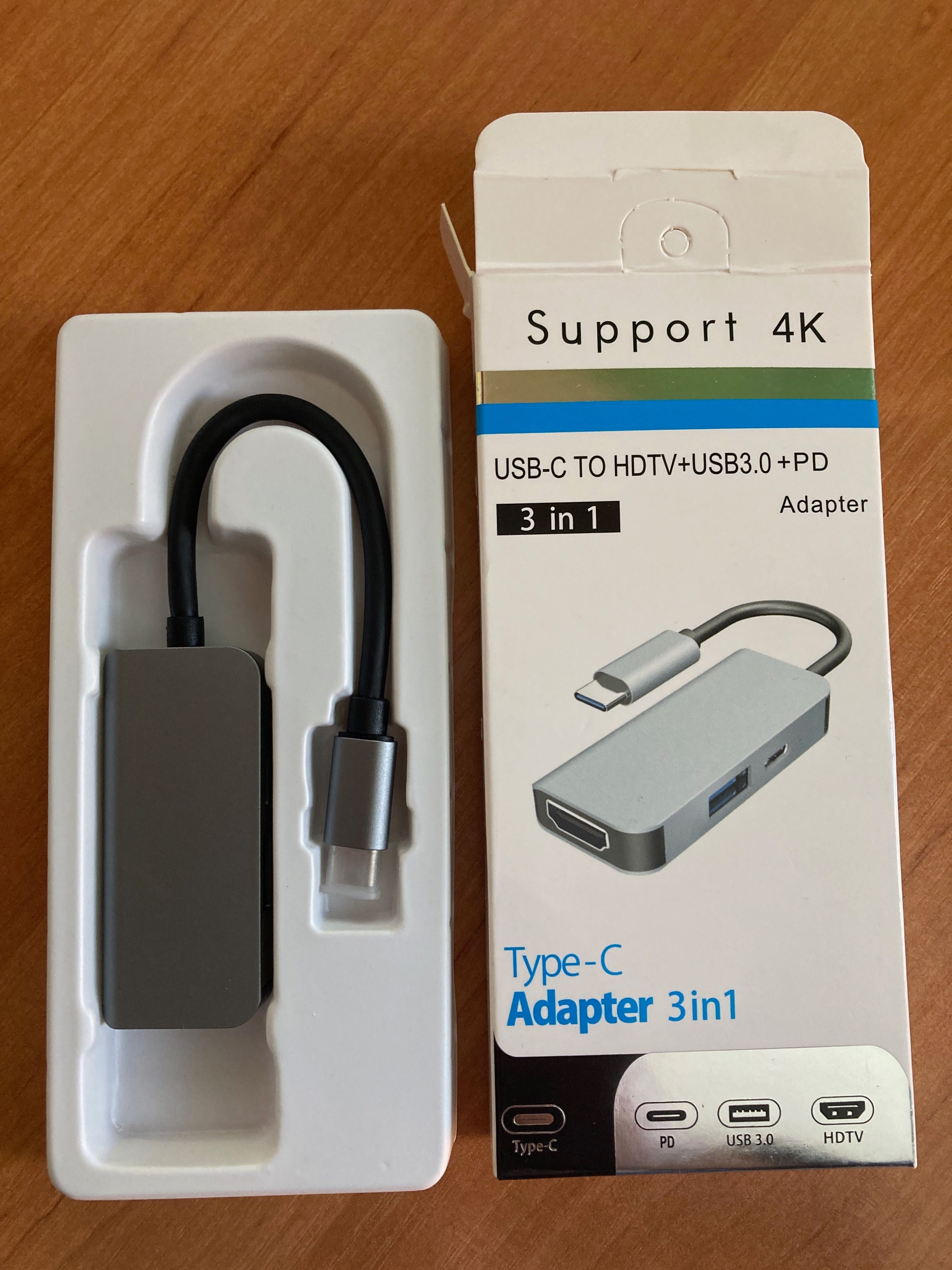 Adaptor USB-C ptr. macbook to HDMI+USB3.0+PD
