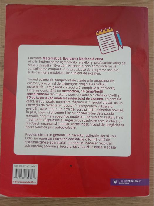Culegere Matematica de Evaluare Nationala (Clasa a 8 a) 2024