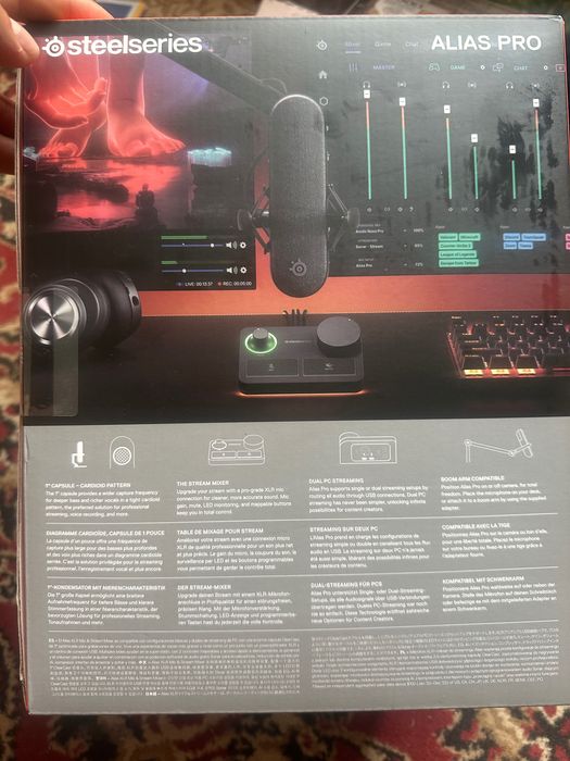 Microfon Gaming SteelSeries Alias ​​Pro, negru