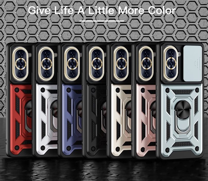 Husa hybrid Armor cu inel si protectie la camere pt Huawei nova 12i