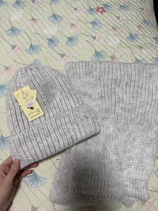 Шапка зимняя с шарфом