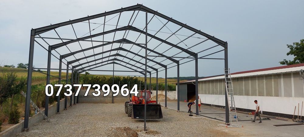 Vând hală metalică de pe stoc la preț de producător