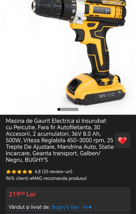 Bormașina cu acumulator