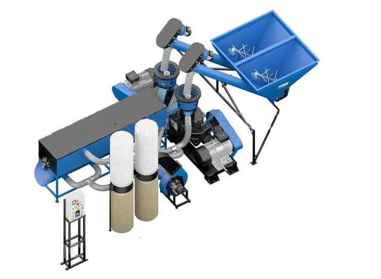 Linie productie peleti DUO Completa, 700kg pe ora. Fonduri Europene