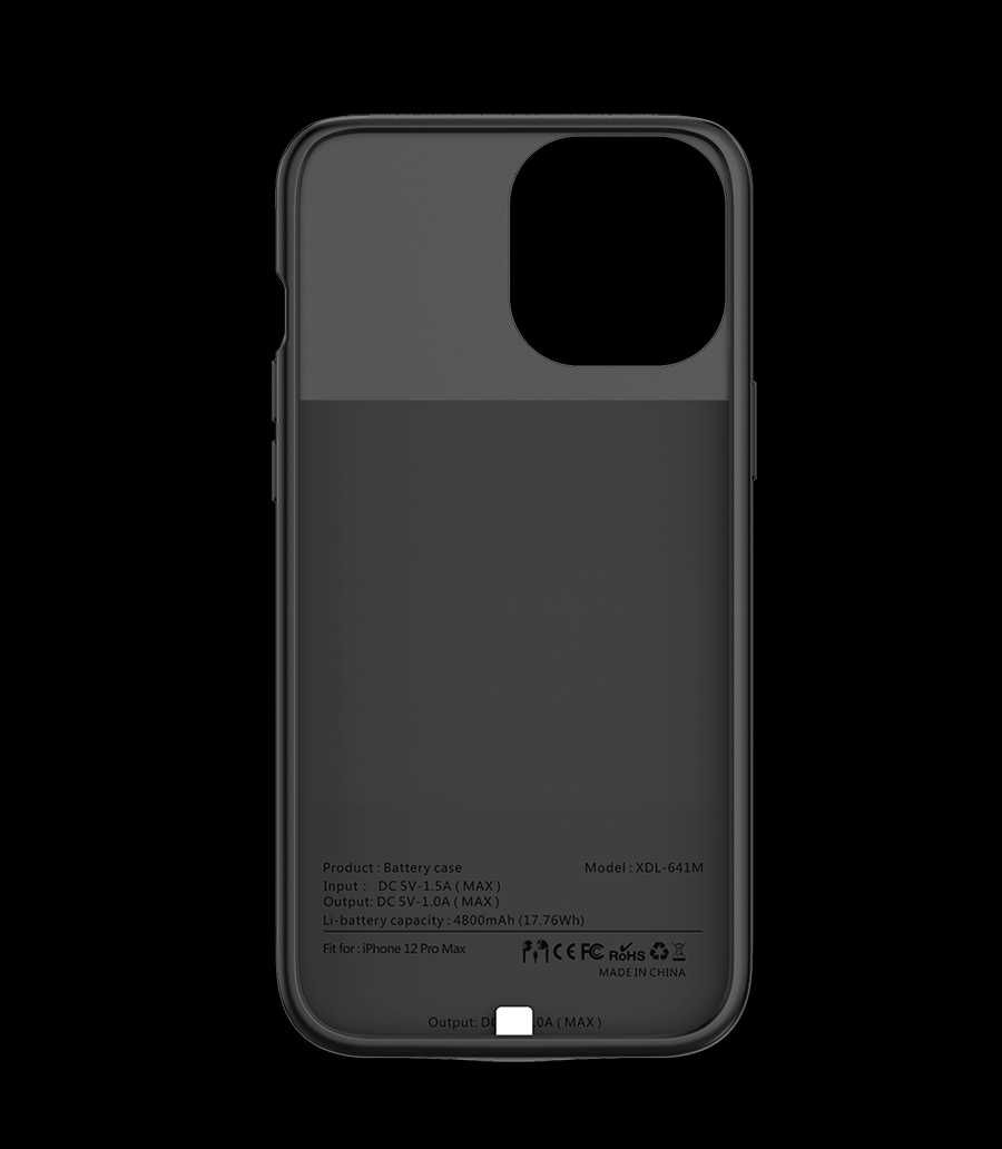 Husa cu Baterie Compatibila iPhone 12/13 Pro Max-4800 mAh Black