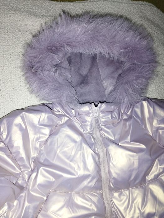 Зимно топло дълго яке р.164 лилаво