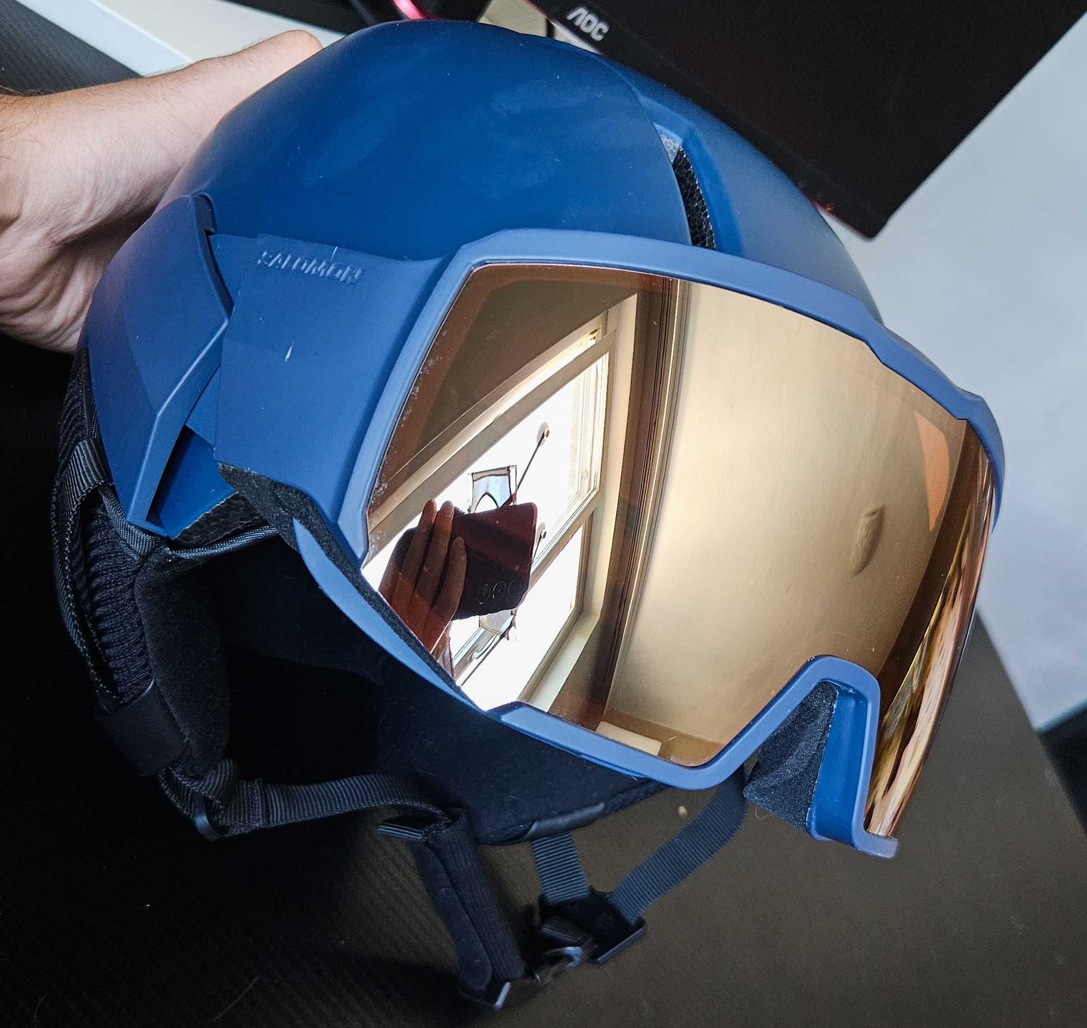 Ски каска SALOMON HELMET OSMO Blue - с визьор – Размер M