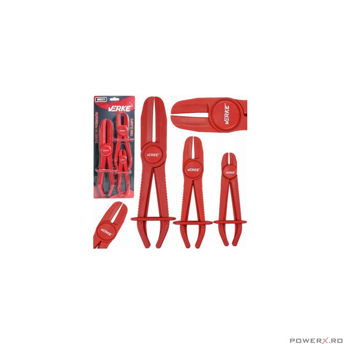 Set de 3 clesti pentru furtune auto, plastic, cauciuc Verke
