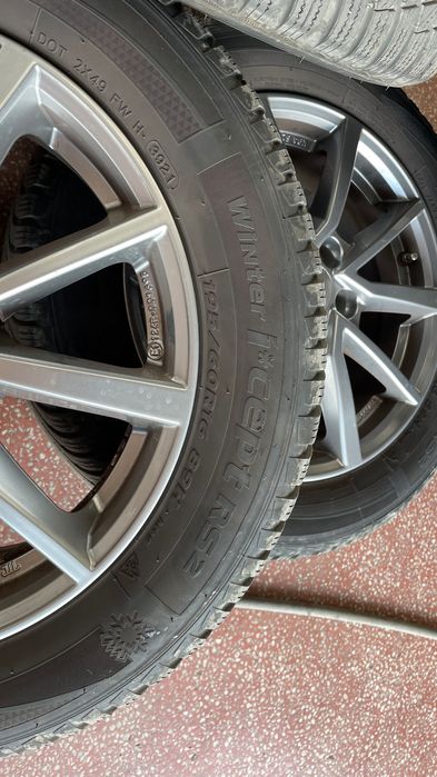 Set 4 Jante 16" Platin P95 Silver + cauciucuri iarna Hankook 195 60 16