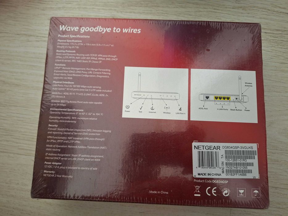 Wireless Router 54 Mbps sigilat. Pret 60lei.