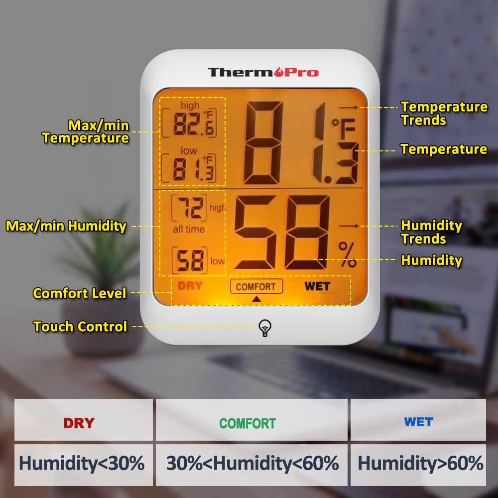 Дигитален термометър с хигрометър - ThermoPro TP53