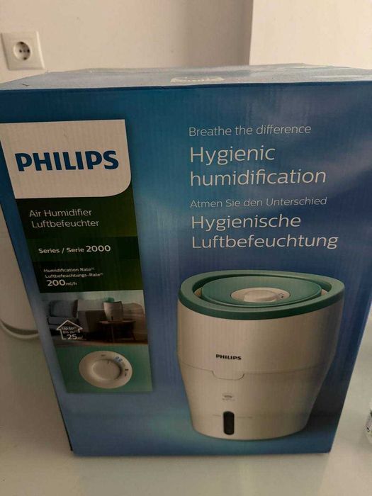 Umidificator PHILIPS HU4801-01, 2l, Tehnologie NanoCloud, alb-verde