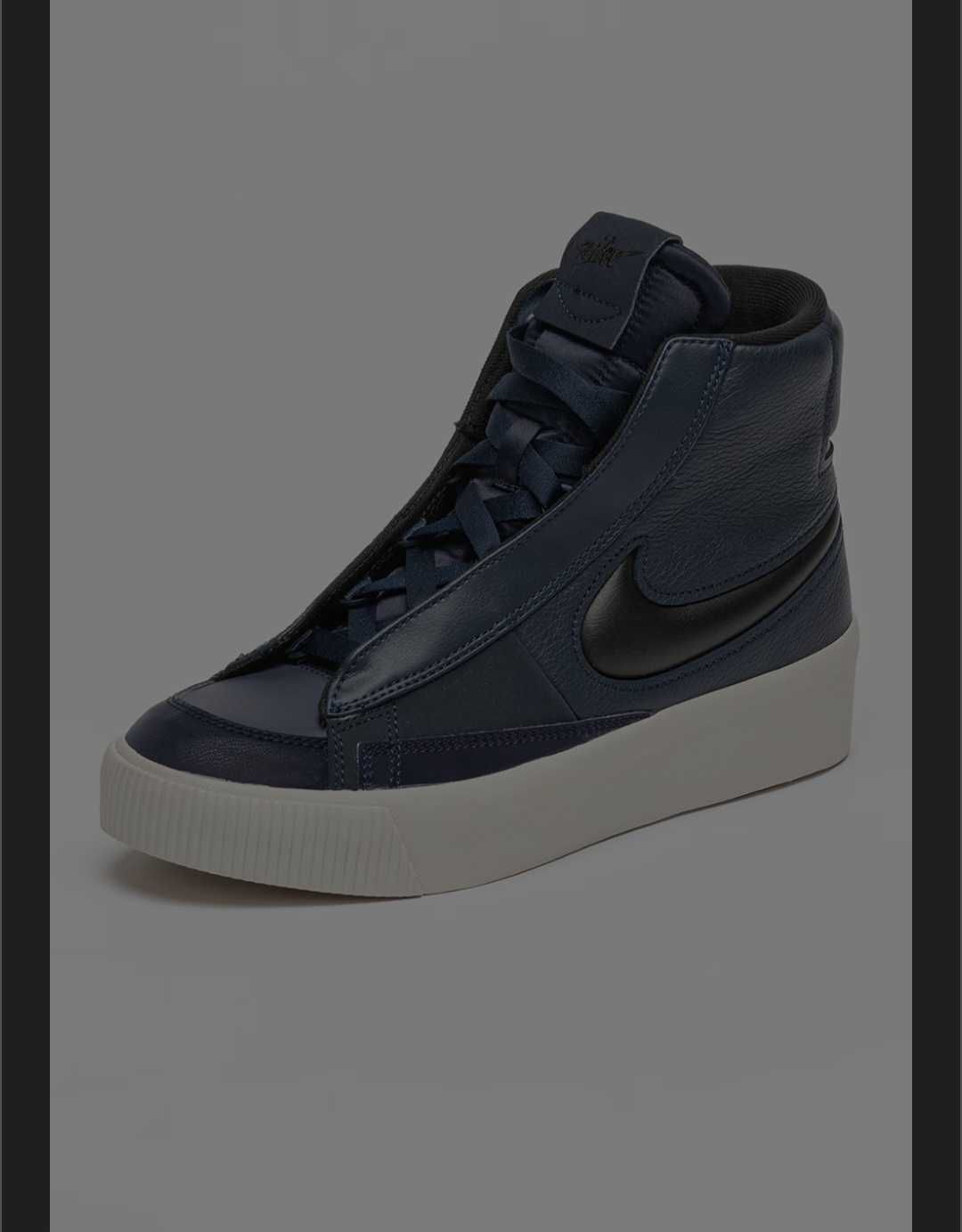 Nike - Pantofi sport mid-high Blazer Victory, Negru, Bleumarin, 5.5