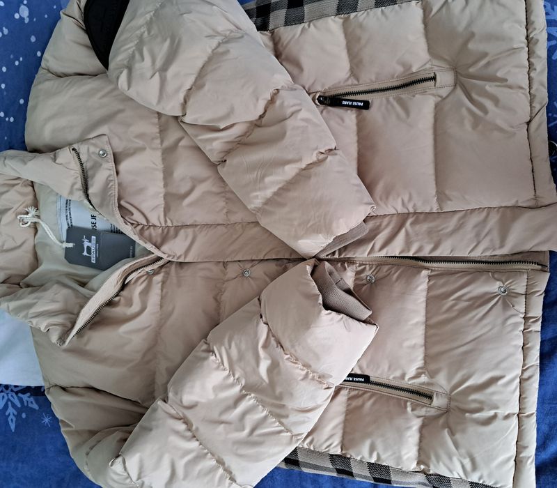 Зимно яке с текстилен детайл