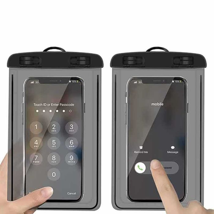 Водоустойчив калъф за телефон до 7 инча – черен