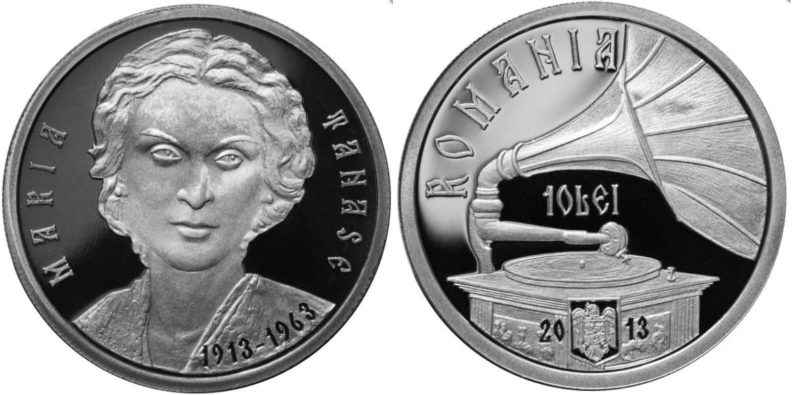 Moneda BNR 10 lei argint, Maria Tanase, gradata NGC PF 69