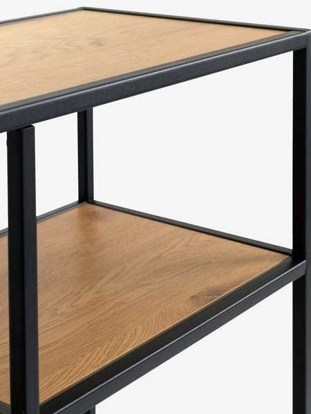 Etajera Bibioteca 70 x 178 cm JYSK, MDF stejar si metal negru