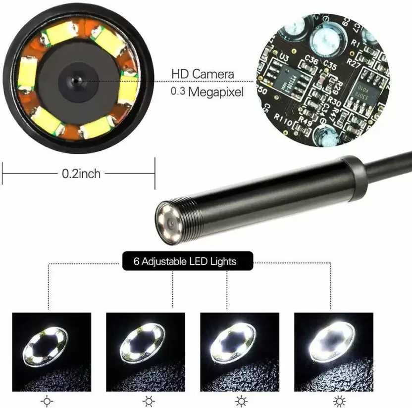 Ендоскоп камера Inskam AN-97 USB 5.5mm | HARD | IP67 | Android &PC