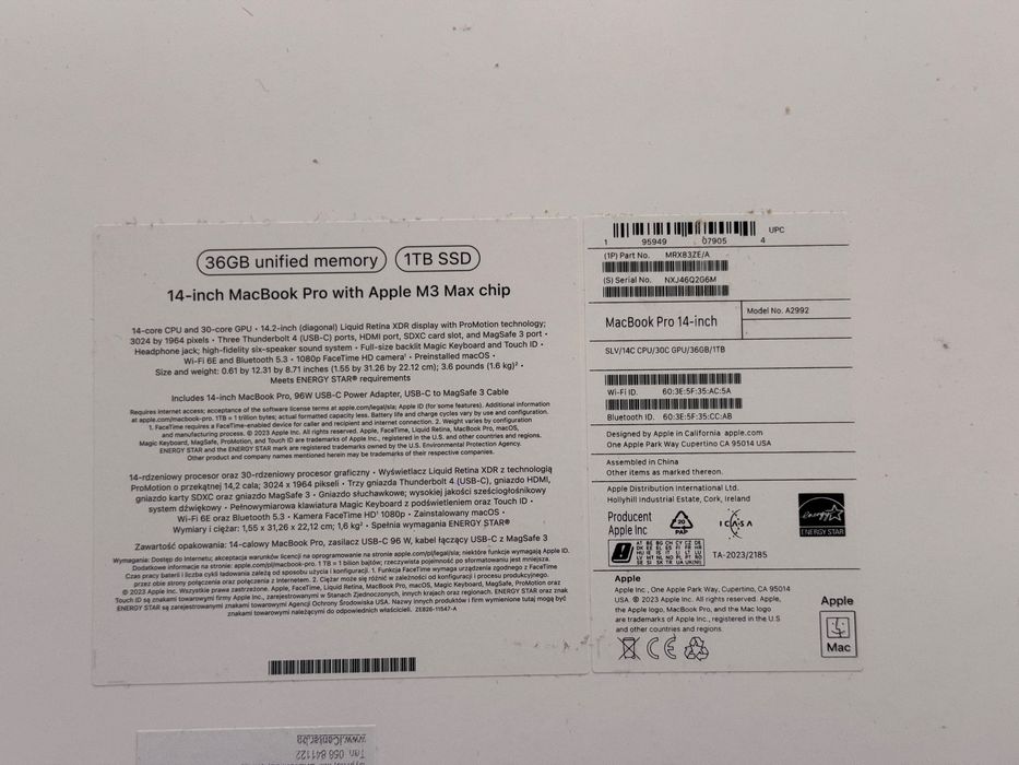 Apple MacBook pro 14 Max3 chip 1TB