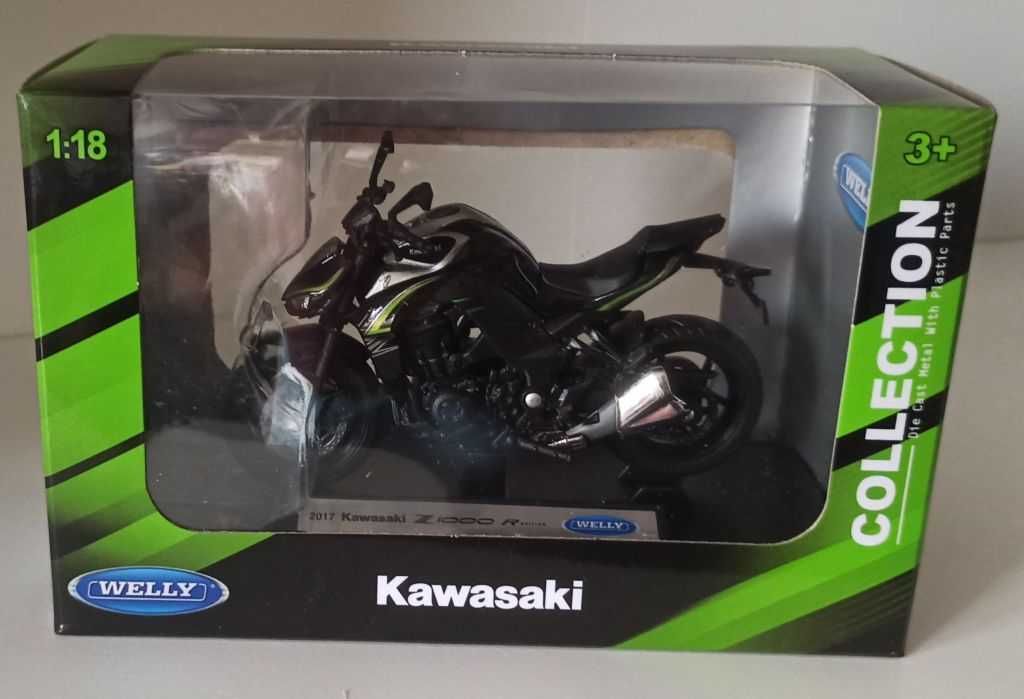 Macheta motocicleta Kawasaki Z1000 R Edition 2017 negru - Welly 1/18