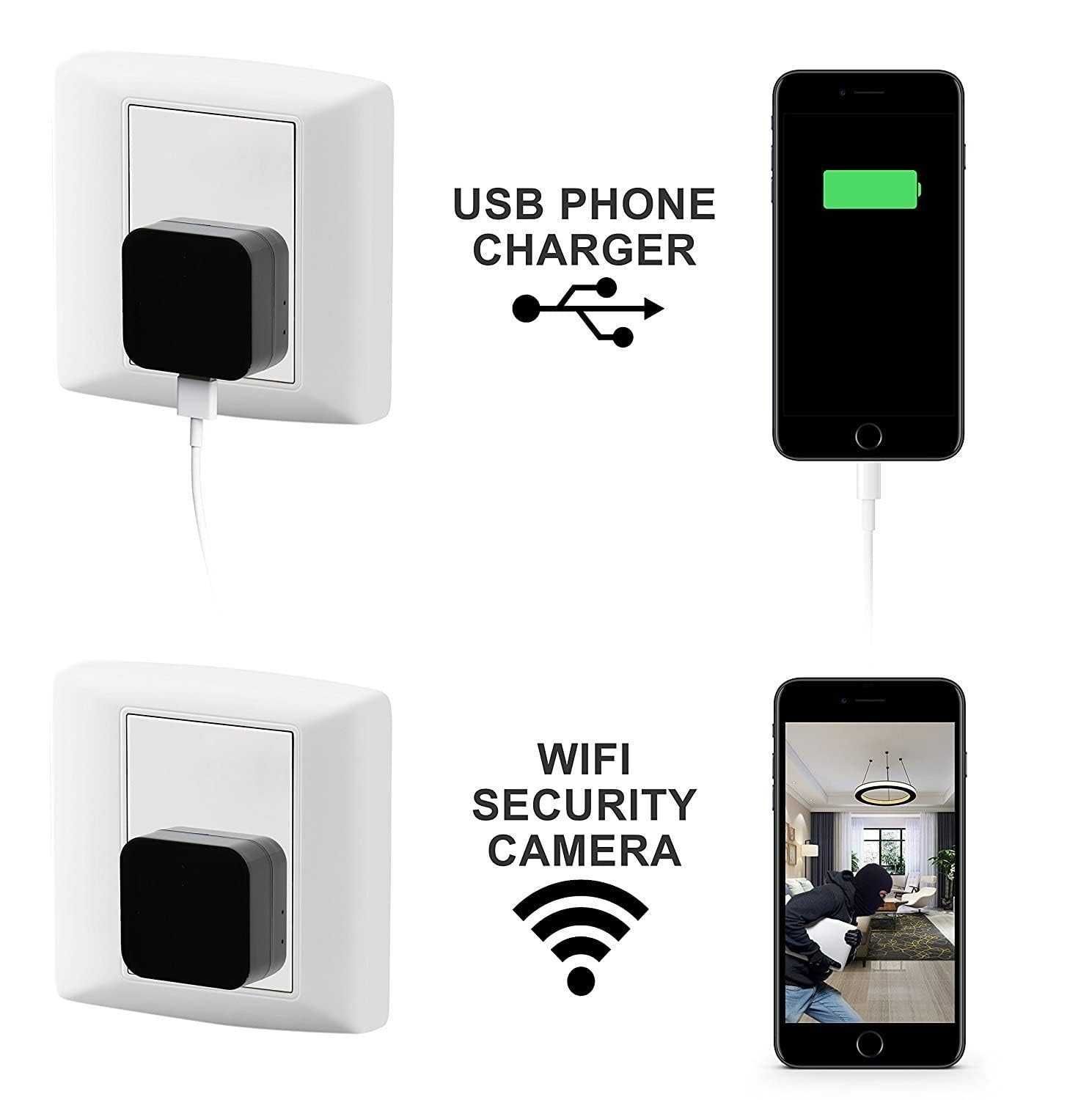 Camera Spion WIFI, USBW-IR Ascunsa in Incarcator USB , Vedere Nocturna