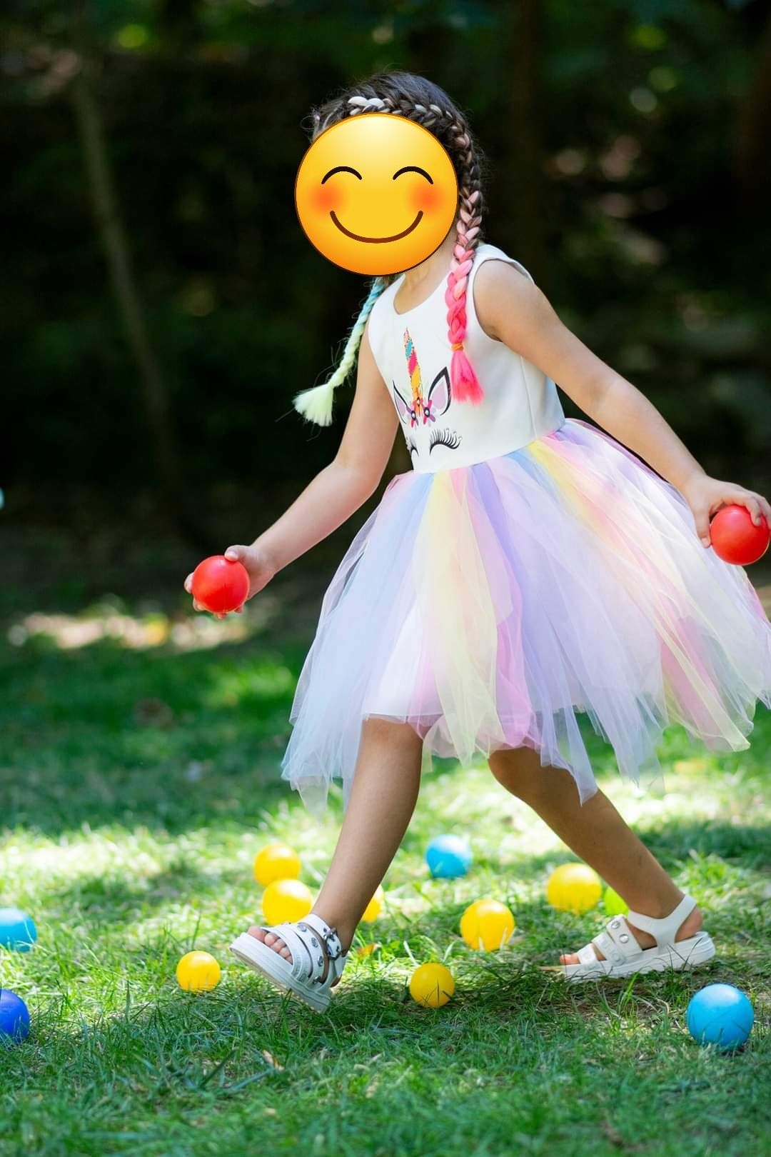 Детска парти рокля Еднорог - дъга