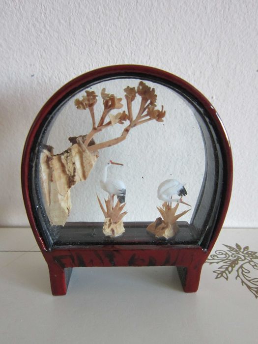 cadou rar cocori,rate mandarine,pagoda templu Diorama miniaturi 1960