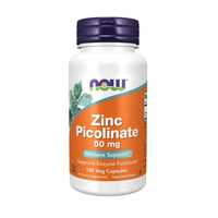 NOW Supplements, Пиколинат цинка 50 мг, поддерживает функции ферментов