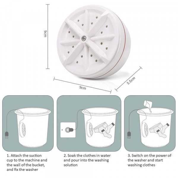 Мини портативна пералня за бельо, кърпи и чорапи - Tubrine wash