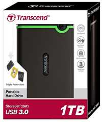 Новый! USB HDD "Transcend 1TB" с 3-ой защитой