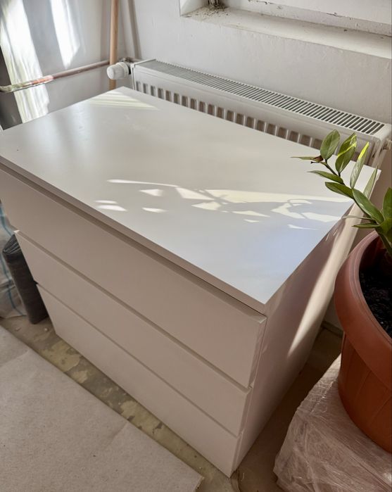 Comodă 3 sertare, alb