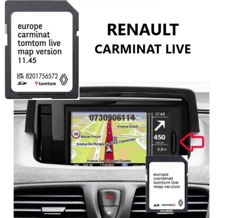 Card Navigatie RENAULT 2026 Harti Eur.+ Romania Clio 4 Megane 3 Laguna