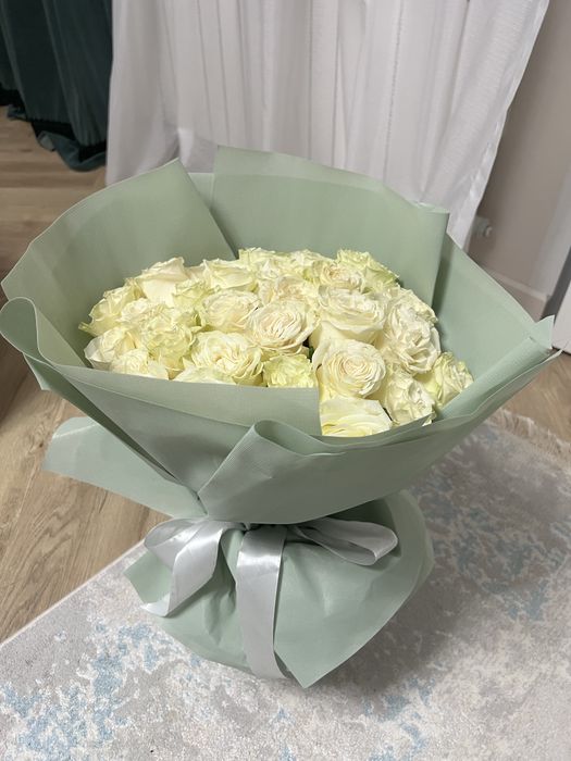 Белые розы 31шт Свежие