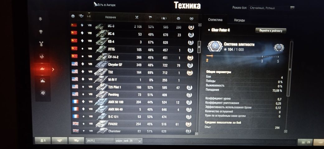 Продам аккаунт Wot