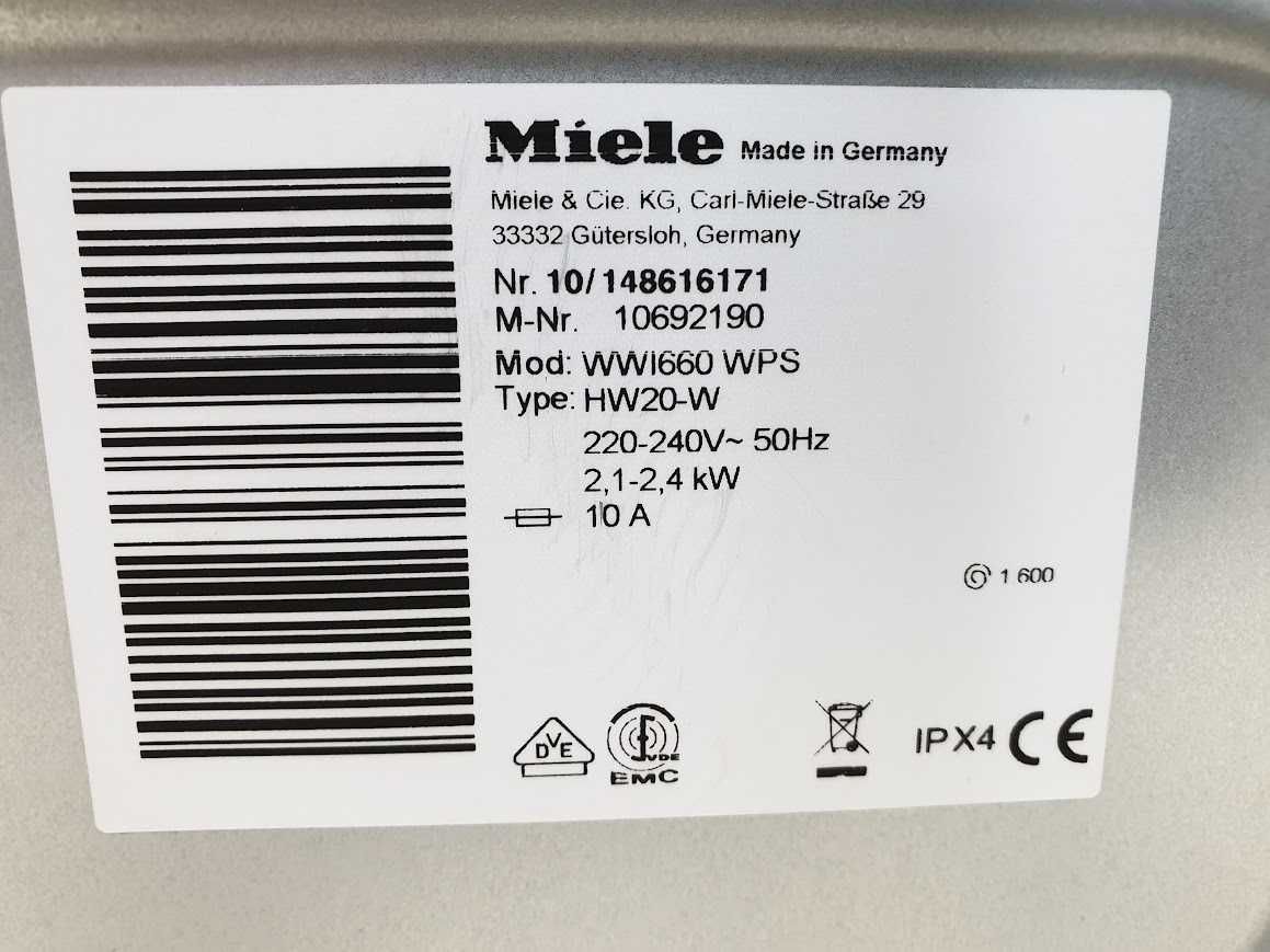 Miele 9кг 1600rpm Wi-Fi TwinDos Пералня Миеле 12м Гаранция