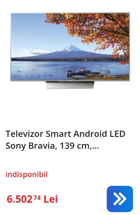Televizor Sony smart 139 cm 4k android