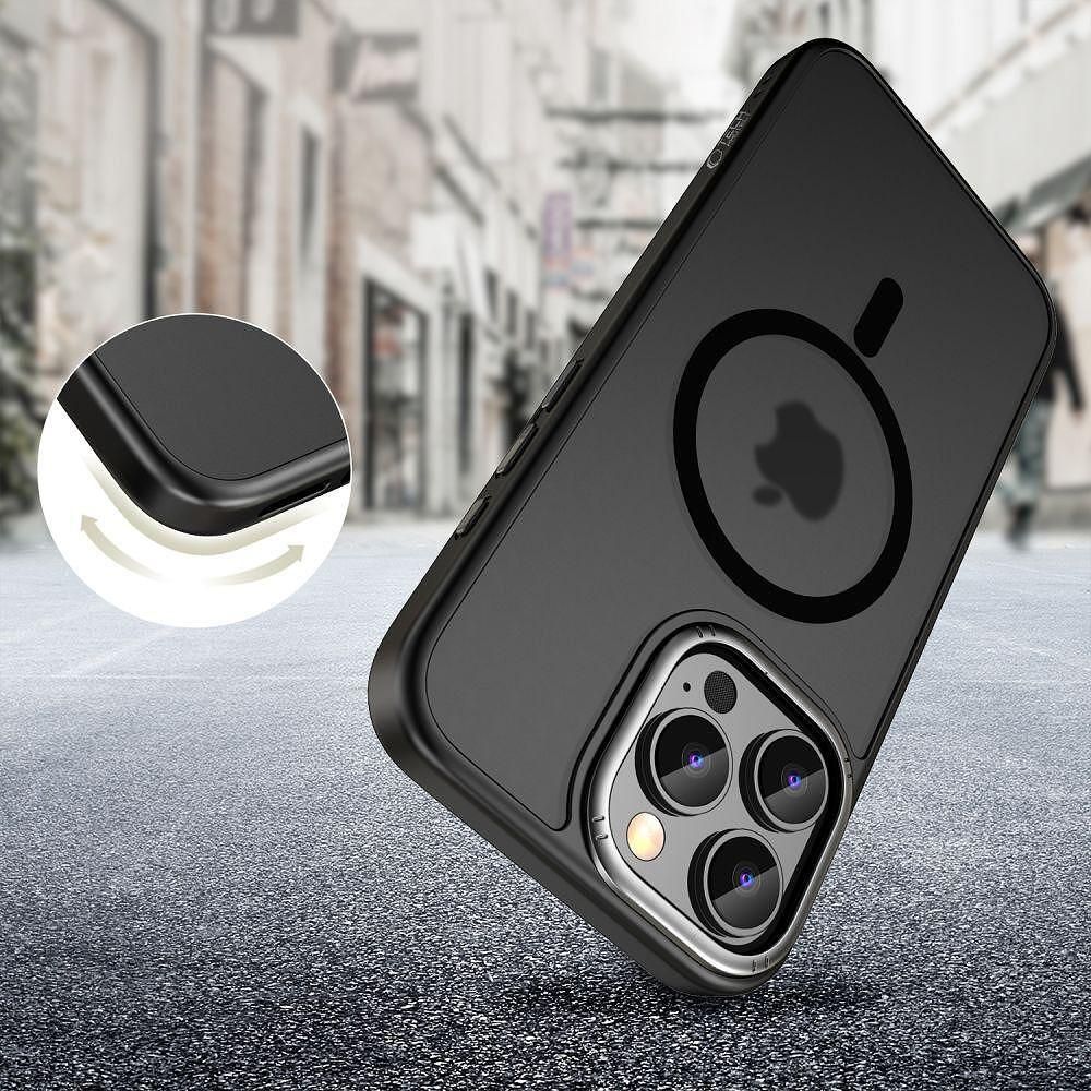 Кейс tech-protect magedge magsafe за iphone 16 pro - матово черно/гънм