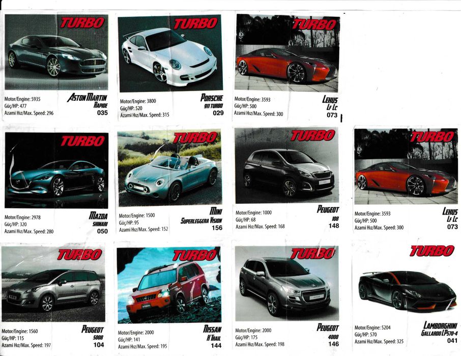 Colecție 36 Masini Turbo originale