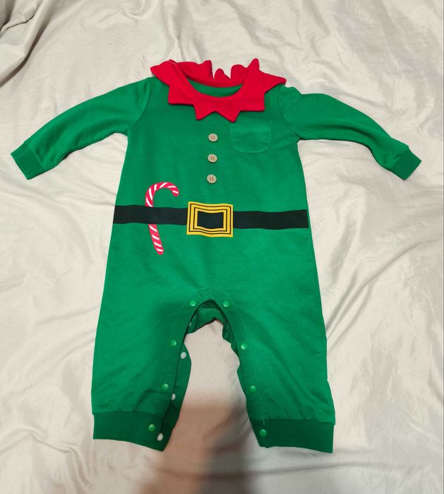 Cămașă și salopeta elf,12-18 luni