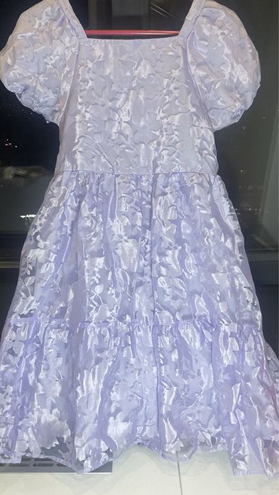 Нарядное фиолетовое платье с узорами для девочки 11-12 лет LC Waikiki