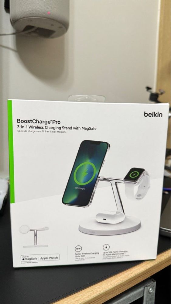 Belkin BOOST↑CHARGE PRO 3-in-1 Wireless Charger with MagSafe